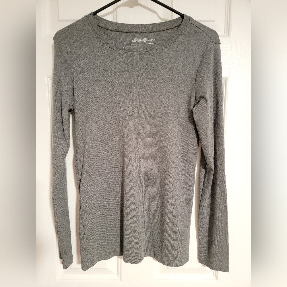 Eddie Bauer Women's Long-Sleeve Crew T-Shirt - Grey